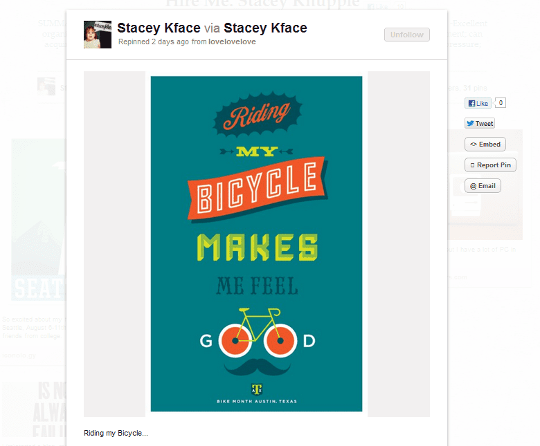 bicycle pinterest resume