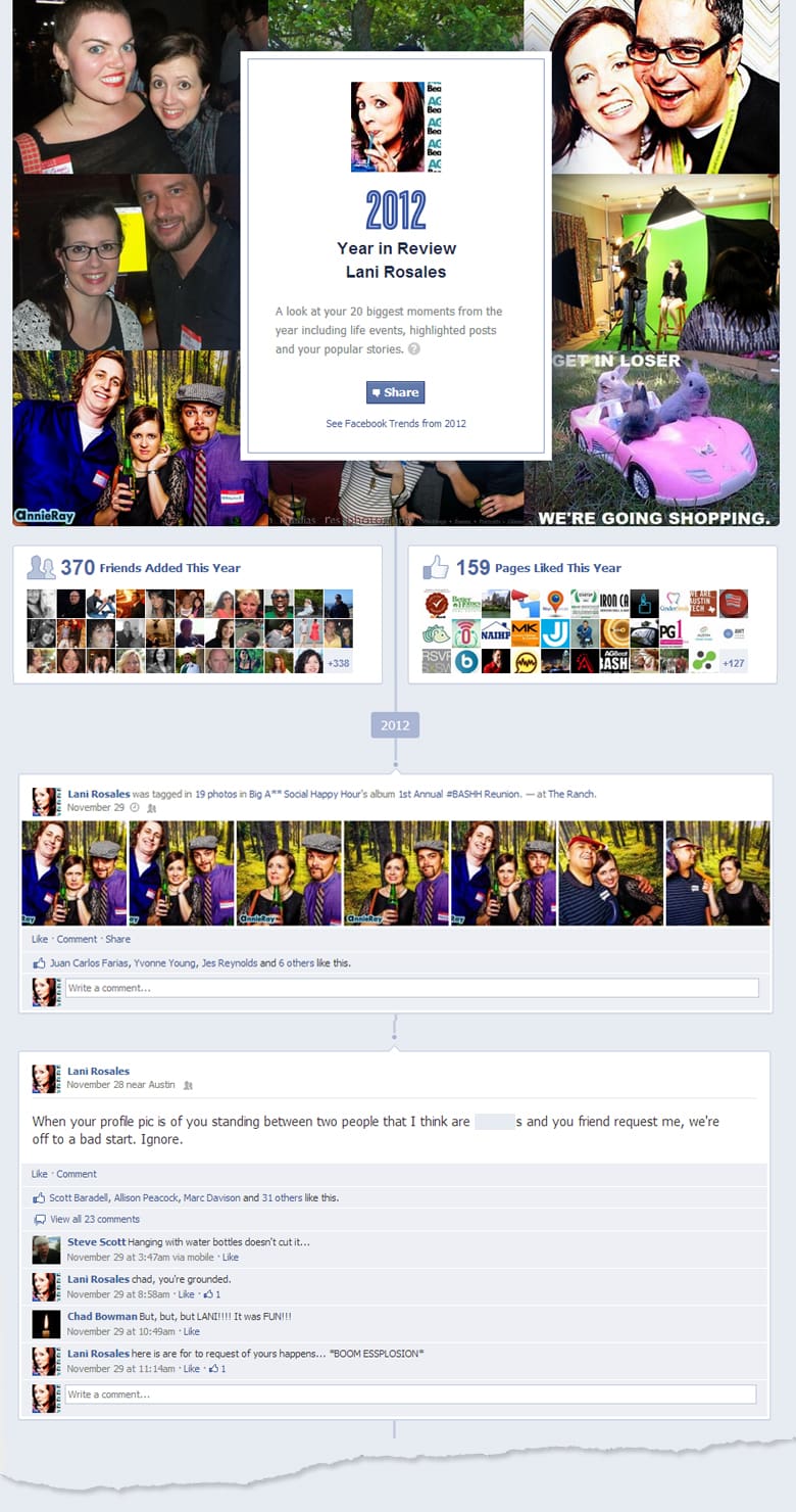 2012 year in review on Facebook