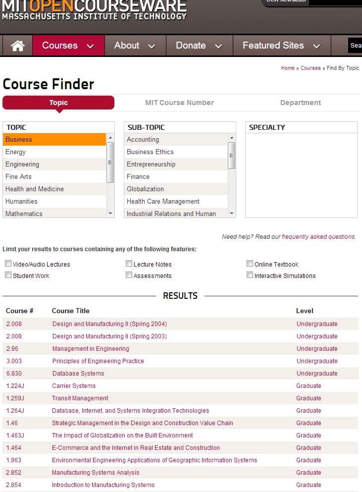 mit opencourseware