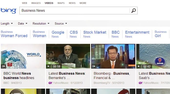 bing video search