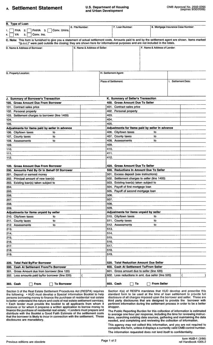 settlement statement