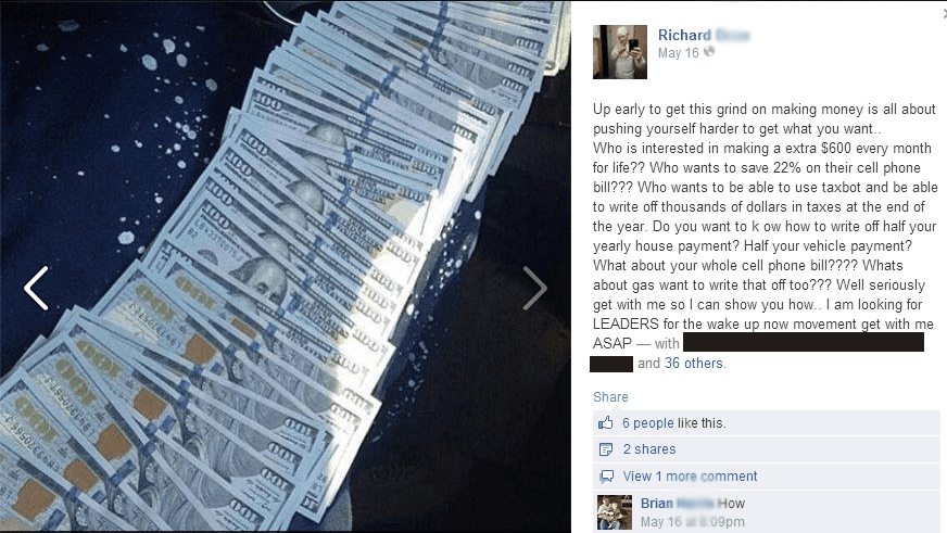 flashing cash on facebook