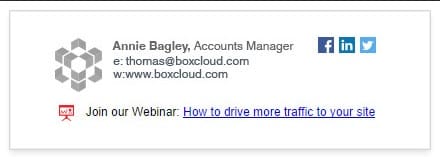 promote webinar through email signature