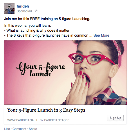 promote webinar through facebook