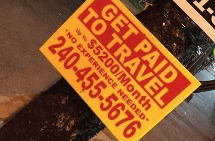 human sex trafficking scam disguised as a job