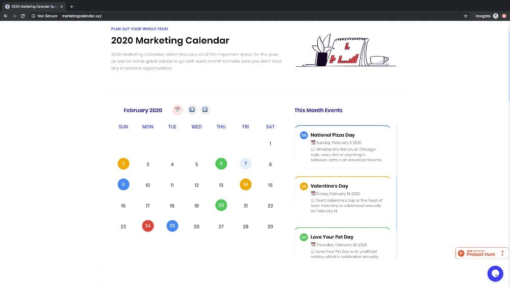 February marketing calendar