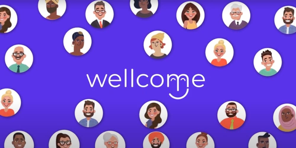 Logo page for Wellcome, a touchless technology sign-in.