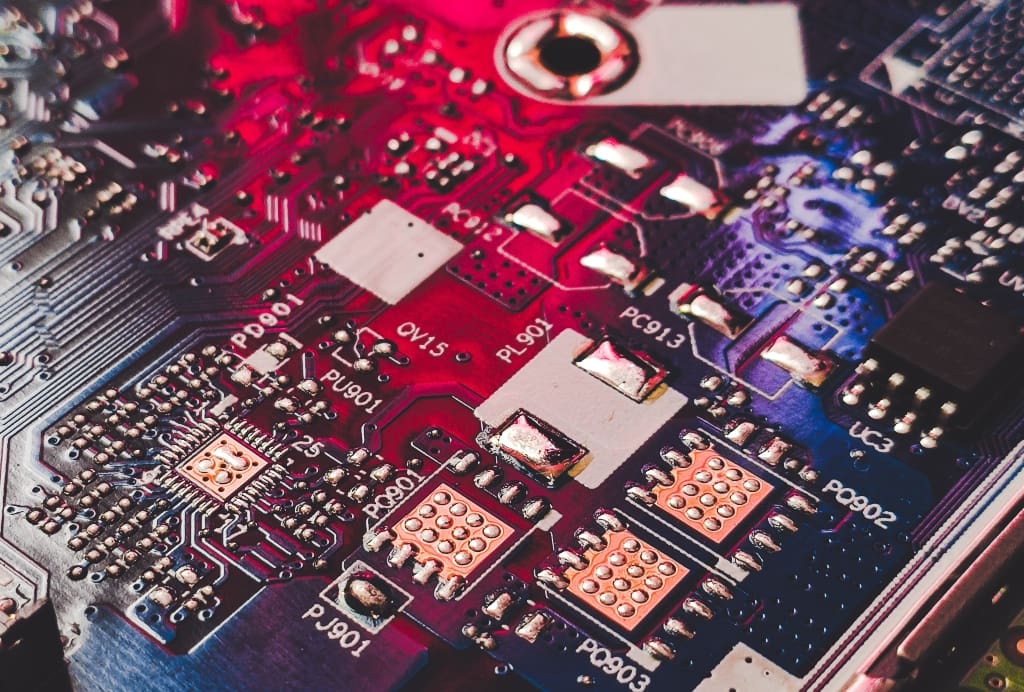 Computer chips representing Purdue engineering program Computer chips representing Purdue engineering program