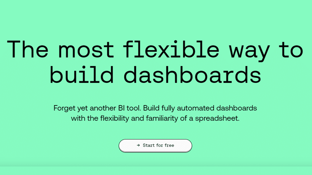 Dashboards Text on a mint green background reads