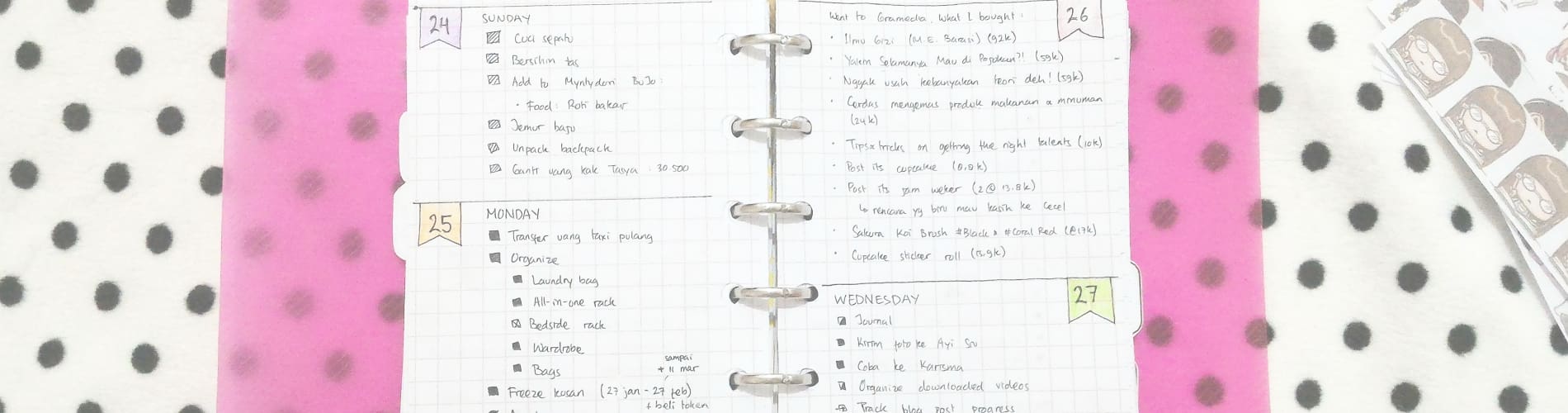 Draw instead of write to do list in notebook.