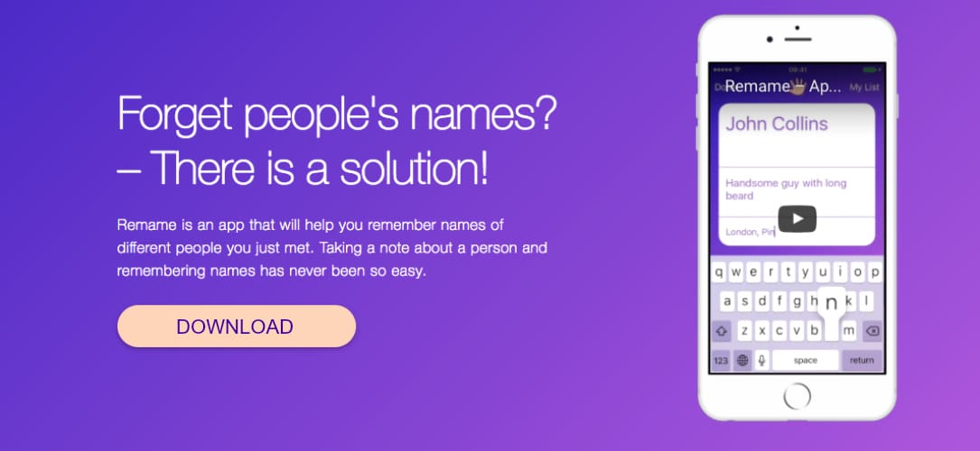 rename remember names app