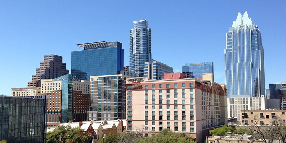 Austin real estate shown in the skyline of the Texas city.