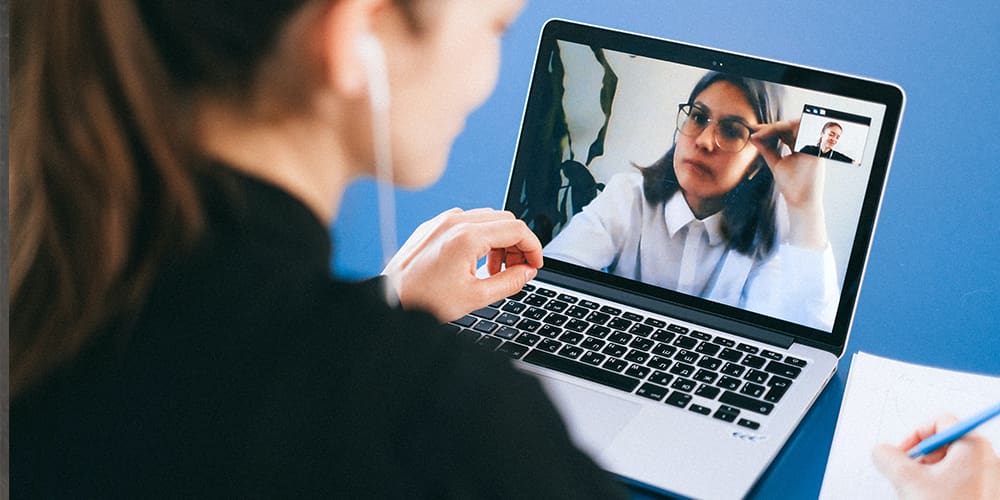 Online work meetings held via Zoom.
