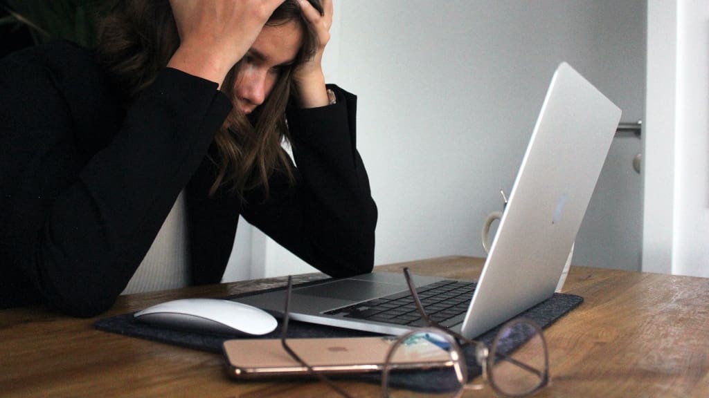 person looking at website