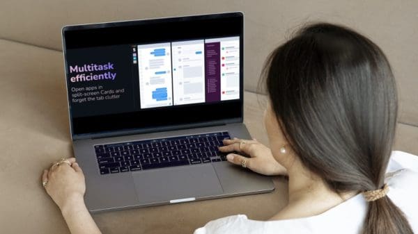 Stack tool on laptop that organizes tabs