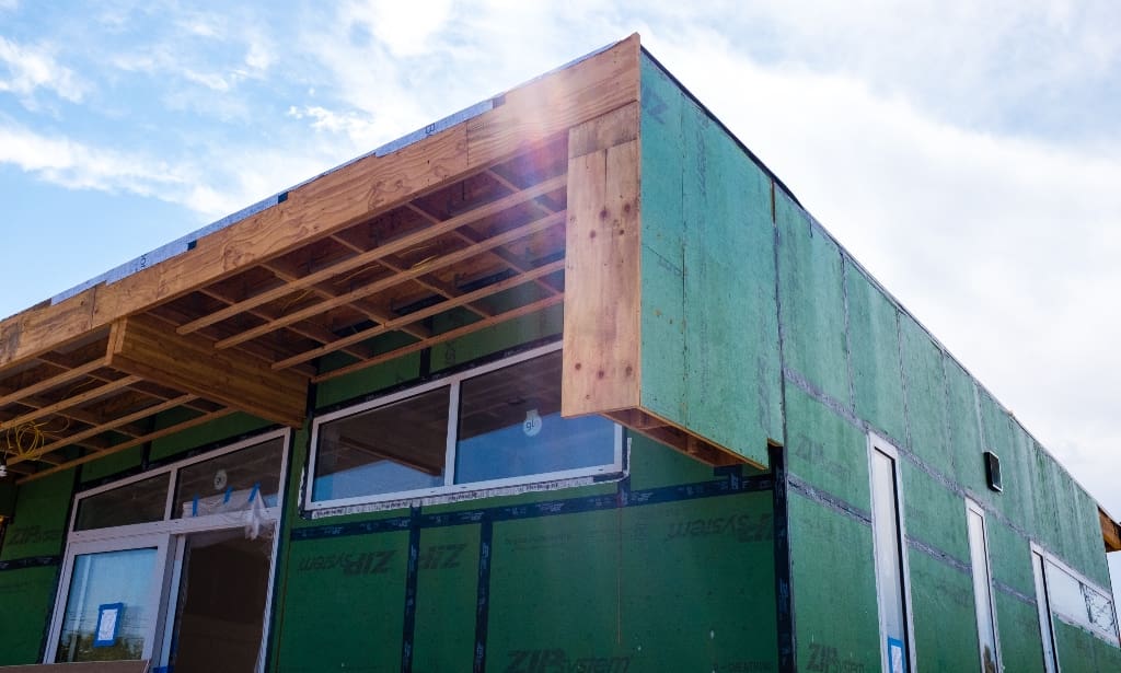 home being built representing homebuilders in a housing marketing bust