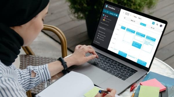 timeflow calendar tool on laptop